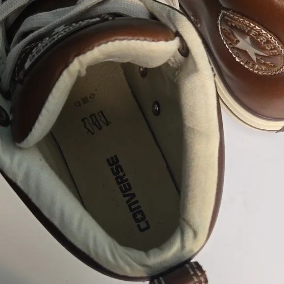 Converse Brown Leather High-Top Sneakers - Picture 6 of 6